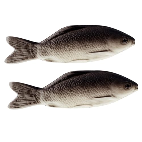 Angoily 2個 魚の抱き枕 繊細な仕上げ リアルな模造魚クッション インテリア装飾に ぬいぐるみ感触で かわいい抱きまくら