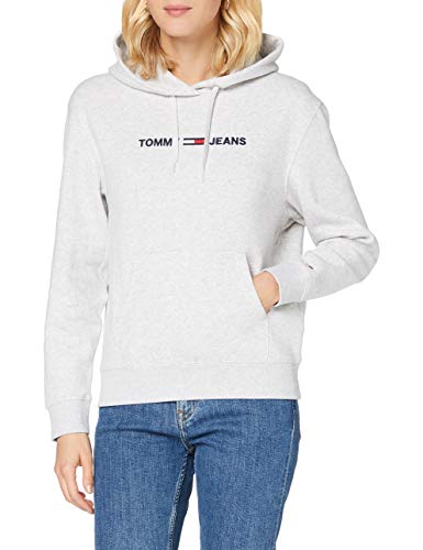 Preisvergleich Produktbild Tommy Hilfiger Damen Tjw Linear Logo Hoodie Pullover, Silbergrau Htr, L