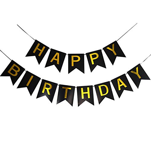 Catálogo para Comprar On-line Pancartas y estandartes para comprar hoy. 41 Atraerte Happy Birthday Banner | Feliz cumpleaños, Bandera | Happy Birthday Banner Decoration | Birthday Party Decoration | Pancarta banderines para Colgar,Reusable (Negro +...
