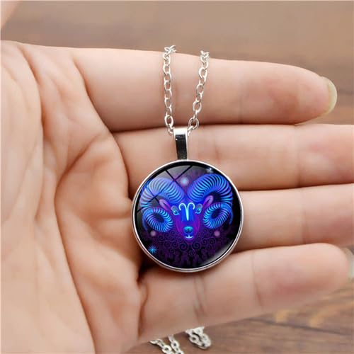 Spirit Necklace Zodiac, Serene Manifestation Necklace, Zodiac Pendant Necklace, 12 Constellation Luminous Stone Couple Necklace, Gift Ideal For Horoscope Lovers.4