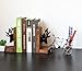 Vintage Cast Iron Deer Head & Antlers Design Decorative Elk Bookends for Shelves, Buck Book Holders, Reindeer Book Organizer, L-Shaped Wooden Desk Organizer, Heavy Duty Non-Skid Bookends (1 Pair)