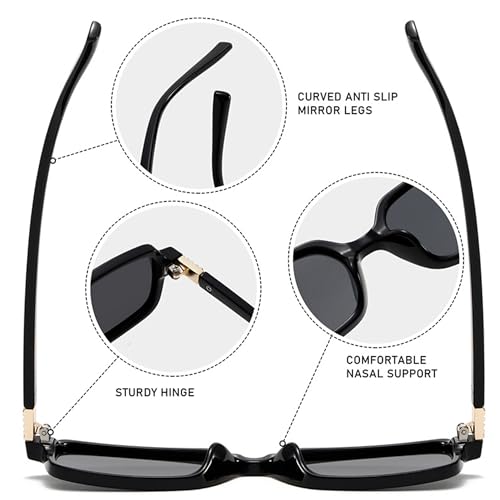 Retro Rectangular Sunglasses for Women Men 90s Trendy Square Sun Glasses Small Vintage Sunnies4