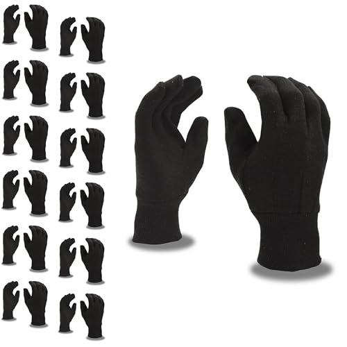 Cordova 1400P Cotton Gloves Standard Weight Brown Jersey Cotton Clute Cut Knit Wrist Large 12-Pack