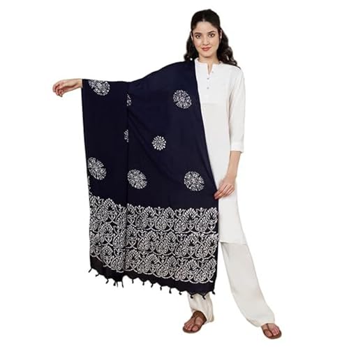 Image of Women's Cotton Rayon Bandhani Print Dupatta with Tassels 2.25 Meters | Women's cotton printed dupatta with tassels.