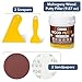 Bates- Wood Filler Putty Repair Kit, 9.87 Ounce, 2 Scrapers, 2 Sandpapers, Mahogany Wood Putty Filler Paintable & Stainable for Cracks, Holes and Defects in Wooden Furniture
