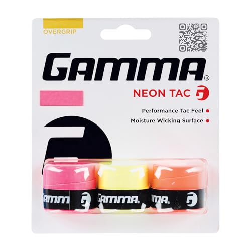Gamma Sports Neon Tac Overgrip, Tacky Grip for Tennis, Pickleball, Squash, and Badminton Racquets...