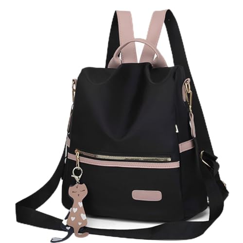 KHZSPP Mini mochila casual feminina, à prova d'água, de tecido Oxford, bolsa casual leve antirroubo com alça de ombro removível para trabalho, viagem, escola