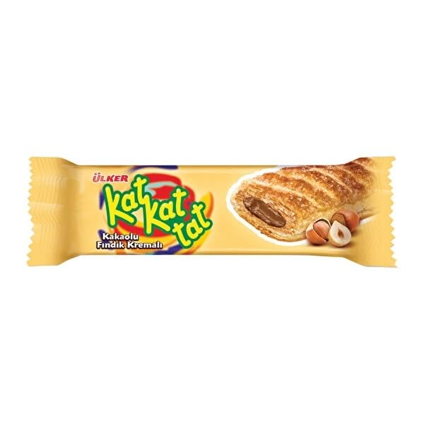 ÜLKER Kat Kat Tat Fındık Kremalı Milföy Gofret, 28 Gr