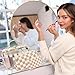 Bluboon 3Pcs Makeup Toiletry Bag for Women, Clear Packing Cubes Cosmetic Bag for Travel Women With Zipper Travel Essentials (Corduroy Checkered)