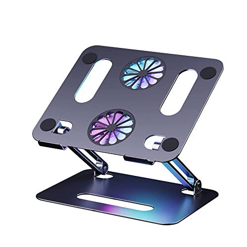 Red Lemon Foldable Laptop Stand with Cooling Fan Cooling Aluminum Stand Cooler Lapdesks Holds up 14 to 17.3 Inches Notebook Computer, ipad (P43F) -... - Image 5