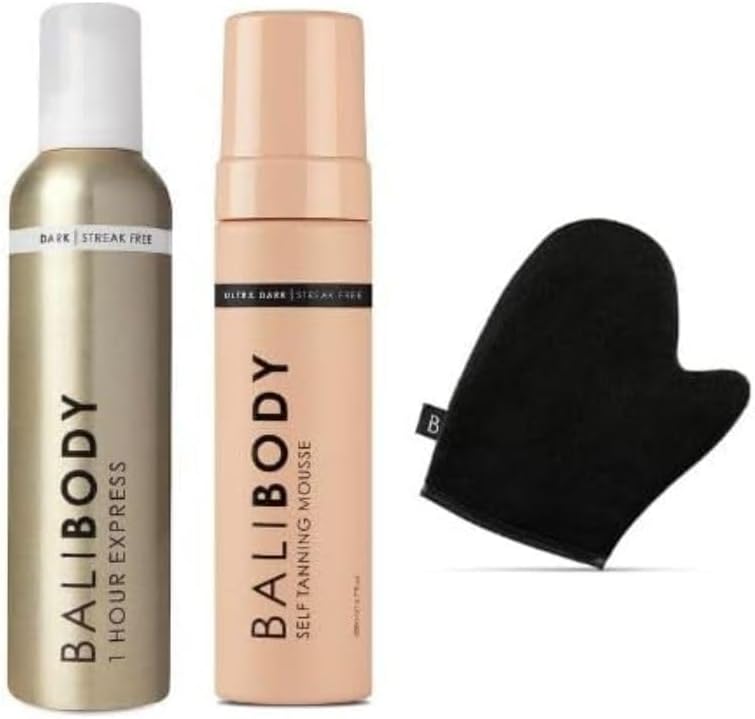 Bali Body Ultimate Tanning Bundle: Luxe Tanning Mitt, Ultra Dark Self Tanning Mousse, & 1 Hour Express Tan