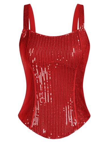 トップス Lumignon Valentine check bustier Christmas Women Bustier Corset Top Sexy Slim Tank Top Red