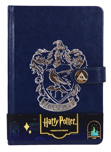 Harry Potter Notebook Journal A5 Official Merchandise Faux Leather Hardcover Writing Diary with Magnetic Closure Lined Pages Ribbon Bookmark Harry Potter Gifts (Ravenclaw)