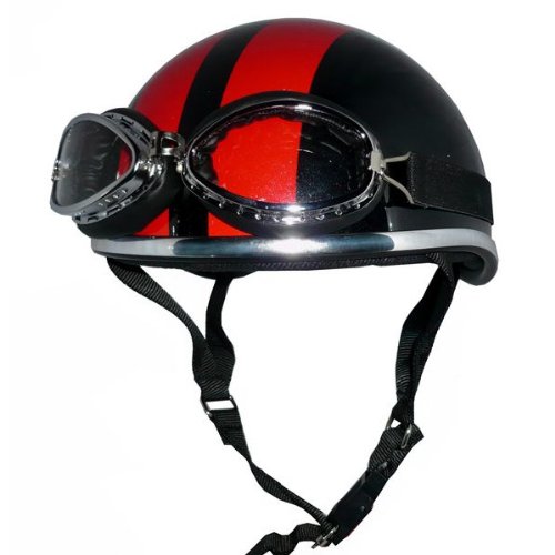 Amazon | ZK-120 ヘルメット 装飾ビンテージゴーグル付き ダックテール  