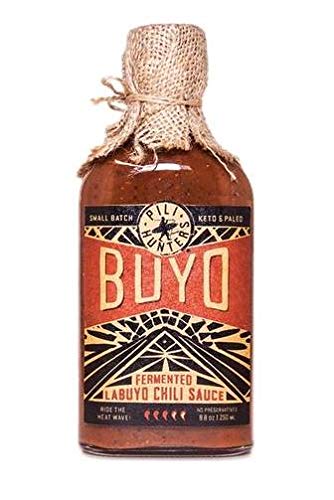 Pili Hunters All Natural Vegan Keto Friendly Buyo Fermented Chili Hot Sauce, Gourmet Whole Food Ingredients, No Preservatives, Gluten Free and Paleo Vegan Superfood(8.8 ounce bottle)