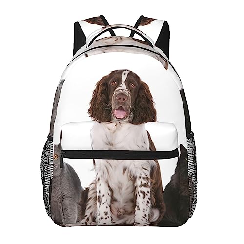 Sac à dos en toile BAFAFA imprimé chiens et chats Noir taille unique pour ordinateur