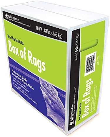 Buffalo Industries (12026) New White Bleached Knit Rags, 8 lb. box - All-Purpose Wiping, Cleaning, Polishing, Medium-Weight T-shirt Material, Washed and Bleached for Super Absorbency and Low-Linting image 5