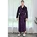 ZIXIYAWEI Peignoir Homme Kimono en Molleton De Corail Très Chaud en Hiver Tressé en Robe De Chambre en Flanelle pour Peignoir De Nuit Robe De Chambre-C_M
