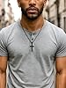 Jovivi Mens Black Cross Necklace for Men,Stainless Steel Cross Crucifix Pendant Chain Necklace for Boys Men's Jewellery Christian Gifts #1