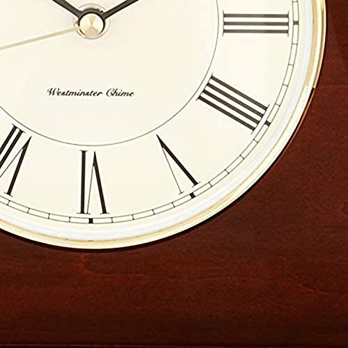 Howard Miller Christopher Mantel Clock 635-101 – Windsor Cherry Finish, Brass Accents, Black Roman Numerals, Quartz Single-Chime Movement, Volume Control #TOP3