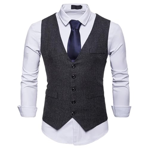 Men's Slim Fit Formal Suit Waistcoat – Fashion Sleeveless Dress Vest For Wedding & Business - Main Image
