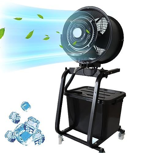 IYUESQ Ventilador de Pedestal Industrial, Ventilador de nebulización para Exteriores, Ventilador de Piso de pie con 3 velocidades, Ventilador portátil con 4 Ruedas, Tanque de Agua de 42 l