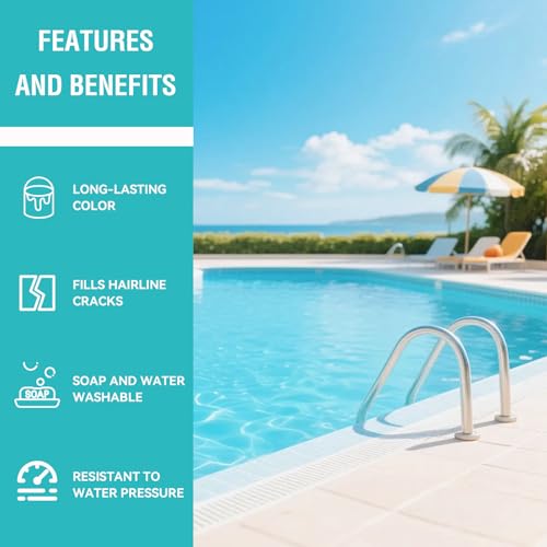 Pintura impermeable para piscina YOA, color verde manzana, 1 galón, apta para cemento, masilla, pintura látex, paredes, pisos, exteriores, piscinas y estanques miniatura 5