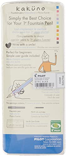 Pilot Kakuno Fountain Pen, Clear Barrel, Extra Fine Nib (10816) #TOP1