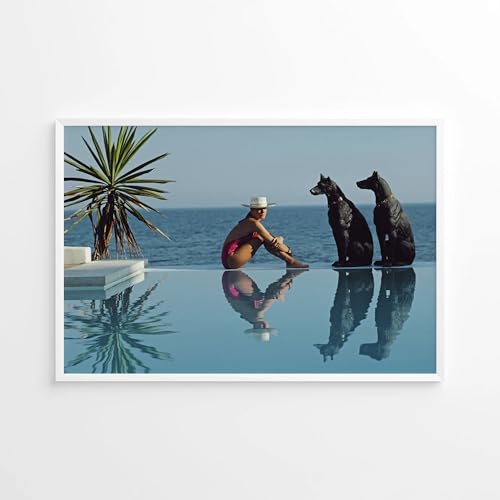 DDSEW GREWT Slim Aarons Vintage Photography Poster Slim Aarons Prints Pool Party Canvas Painting Arte de pared moderno para la decoración del hogar Cuadro 50x70cmx1 Sin marco