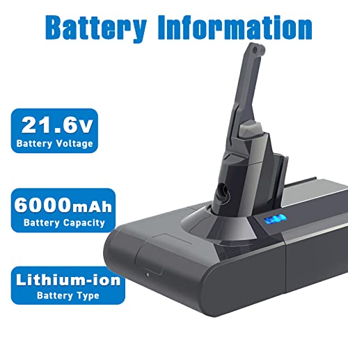 Upgraded 6000Mah 21.6V V8 Battery Replacement Compatible With Dyson V8 Animal Battery Sv10 Battery V8 Absolute Battery V8 215681 Battery V8 967834 05 Battery V8 Motorhead Battery For Vacuum Cleaner #TOP1