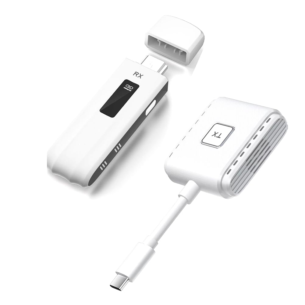Kit Trasmettitore e Ricevitore Video Wireless Type-C, Adattatore per Display, Dongle per TV, Monitor, Proiettore, Switch, PC