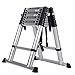 Produktbild DS Tritthocker Teleskopleiter - Herringbone Ladder Loft Technik Leiter Teleskopleiter Dicke Aluminiumlegierung Multifunktions-Klappleiter ** (größe : Equilateral Ladder-2+2m)