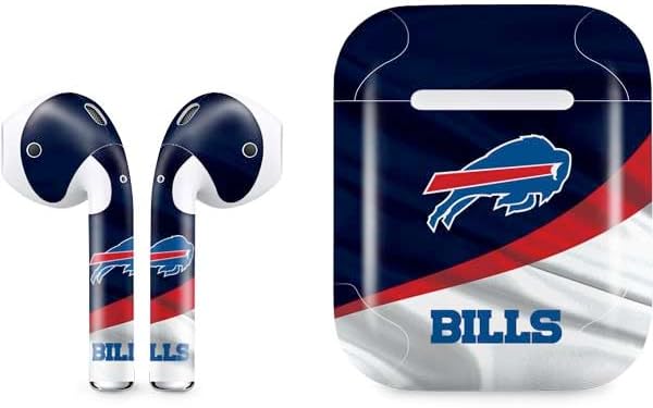 Skinit Decal Audio Skin Compatible with Apple AirPods - Officially Licensed NFL Buffalo Bills Breakaway Design image 5