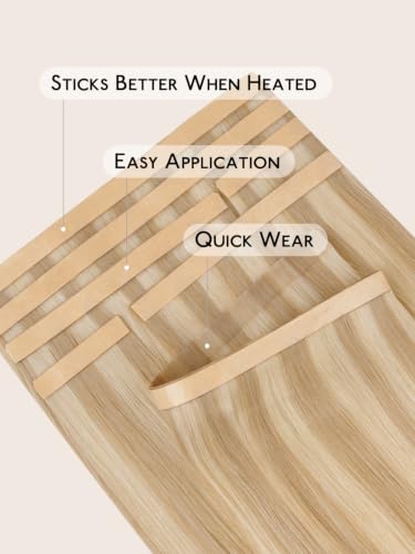Image of WENNALIFE Multi-Piece Tape in Hair Extensions Human Hair, Tape in Weft