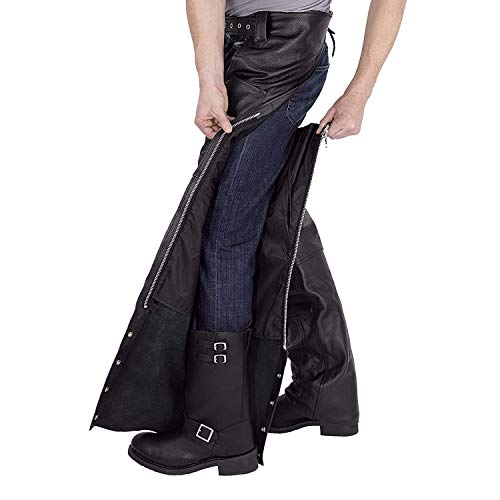 Viking Cycle Leather Chaps - Braided Motorcycle Leather Chaps