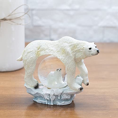 White Polar Bear Figurine 45Mm Glitter Snow Globe Decoration #TOP5