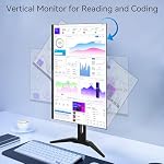 23.8 inch Computer Monitor 1920x1080 Vertical PC Monitor with HDMI VGA AV BNC USB Ports, Multi-Function Stand, VESA, Display Frameless Build-in Speakers for Office