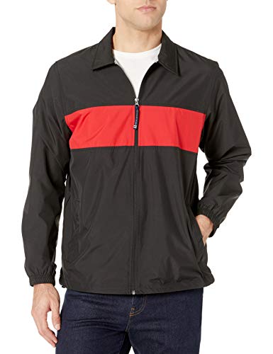 Charles River Apparel Adult Striped Sideline Jacket, Black/Red, XXX-Large