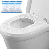 Einweg-Toilettensitzbezug, wasserdicht, Vliesstoff, Einweg-Toilettensitzbezüge für Reisen, Einweg-Sitzbezüge für Ausflüge, Hotel, Krankenhaus, öffentliche Toilette, einlagig, Weiß, 20 Stück