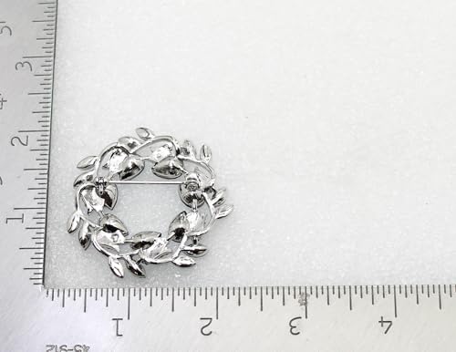 Image of Faship Gorgeous Rhinestone Crystal Floral Wreath Brooch Pin