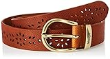 100% LEATHER Wrangler Cinturón de Flores, coñac, 95 cm para Mujer