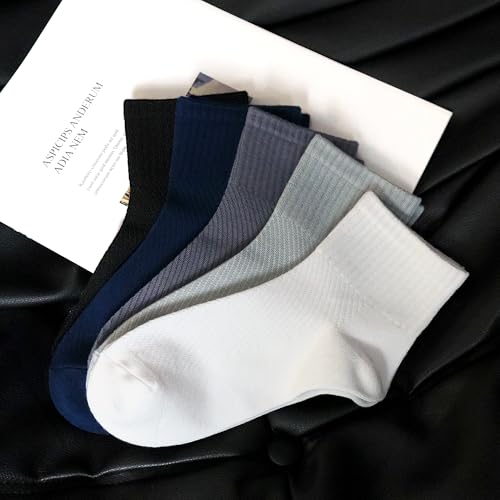 SERISIMPLE Women's Bamboo Viscose Above Ankle Thin Socks Quarter Mesh Design Breathable Anti-Odor Summer Socks 5 Pairs4