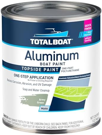 TotalBoat Aluminum Boat Marine Topside Paint - Army Green Quart