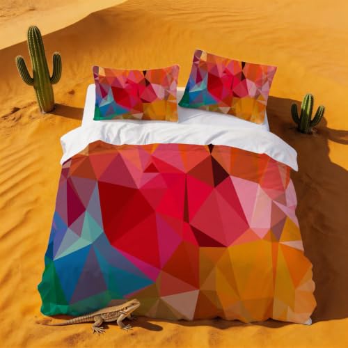Housse de Couette 200x200 Géométrique Parure de Lit 2 Personnes avec Taies - 5