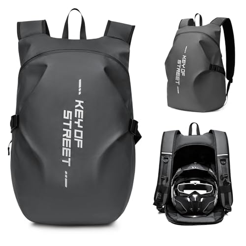 HYC00 Motorradrucksäcke für Herren, wasserdichter Helmrucksack, Motorradzubehör, Laptoptaschen, Reiserucksäcke, Schultaschen für Studenten