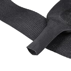 2 in 1 Heat Shrink Braided Sleeving Fabric Tubing-Perfectly fit Irregular Shape Hose/Cable/Wire (3/8″(10mm), 22FT)