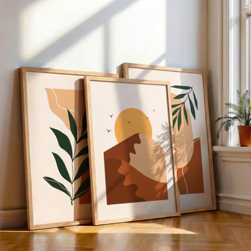 Image of NoWorries Boho Art Wall Paintings | Multicolor Framed Minimalist Wall Hangings for Living Room & Home Decor | Poster Art Prints (Art-15, 25x37inch)
