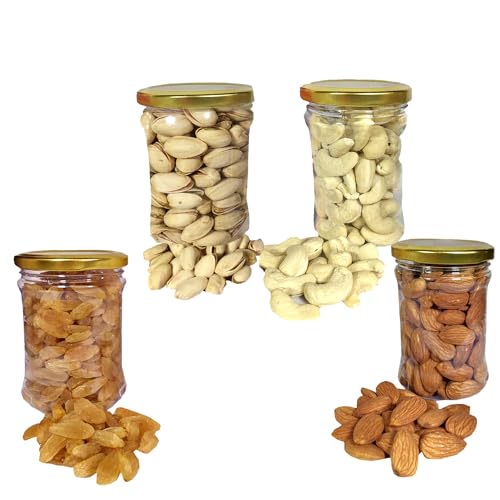 Image of NUTRI MIRACLE New Year Part Dry Fruits Jar Combo Gifts | Thanksgiving Gift Hamper for Christmas Party
