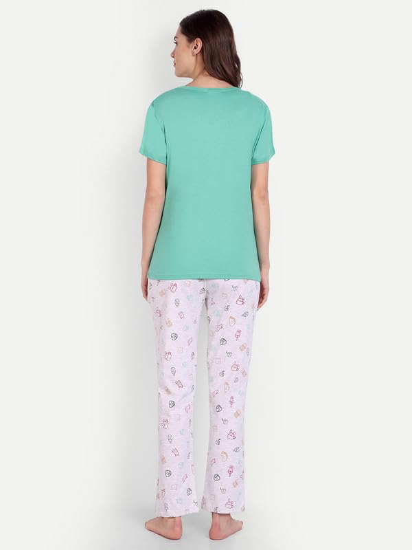 Image of Bedtime story Cotton Night Suit for Women Girls | Women's Cotton Printed Pant & Top Night Suit Set Pyjama Set Sleepwear Nightwear Nightdress Loungewear