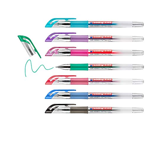 Stylo roller pour dessiner des mandalas Edding 2185 étui 7 couleurs pour loisirs créatifs zen